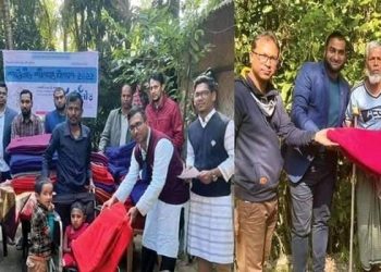 প্রতিবন্ধীদের মাঝে শান্তিনীড়ের শীতবস্ত্র বিতরণ