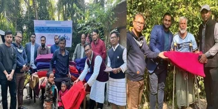 প্রতিবন্ধীদের মাঝে শান্তিনীড়ের শীতবস্ত্র বিতরণ