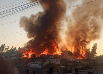 উখিয়ার রোহিঙ্গা ক্যাম্পে আবারও ভয়াবহ আগুন