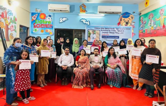 সিভা স্কুলে অটিজম শিশুদের অভিভাবকদের জন্য স্পিচ অ্যান্ড ল্যাঙ্গুয়েজ থেরাপি কর্মশালা