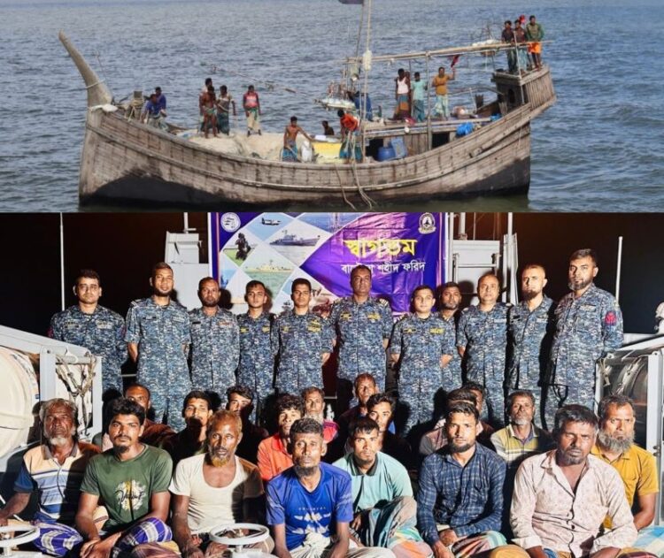 বঙ্গোপসাগরে ভেসে থাকা ১৮ জেলেকে উদ্ধার করল নৌবাহিনী