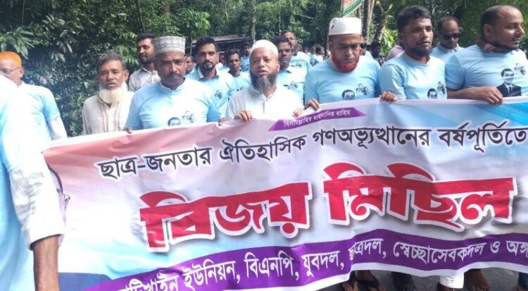 ভাটিখাইন ইউনিয়ন বিএনপি ও অঙ্গ সংগঠনের বিজয় র‍্যালি