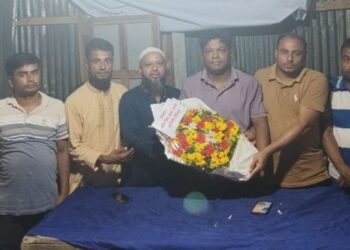 ভাটিখাইনে জিয়া সাইবার ফোর্সের সভাপতি কামাল হোসেনকে সংবর্ধনা