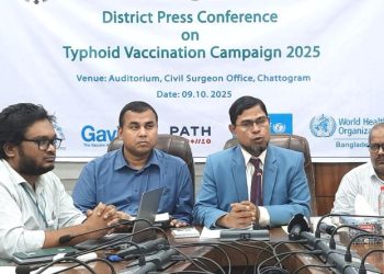চট্টগ্রাম জেলায় টাইফয়েড টিকা পাবে ১৬ লাখ ৩২ হাজার শিশু