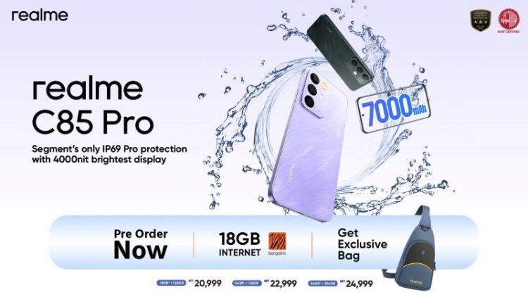 পানিতে ৬০ দিন টিকে থাকার সক্ষমতা ও উজ্জ্বলতম ডিসপ্লের রিয়েলমি সি৮৫ প্রো উন্মোচন