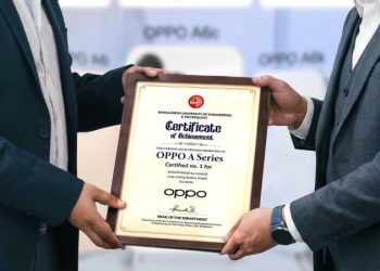 অপো এ সিরিজকে নম্বর ১ স্মুথনেস, ব্যাটারি লাইফ ও ডিউরেবিলিটির স্বীকৃতি বুয়েটের