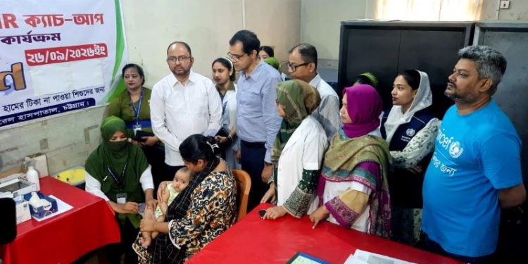 চট্টগ্রাম জেনারেল হাসপাতালে বিভাগীয় হাম-রুবেলা টিকাদান ক্যাম্পেইন উদ্বোধন