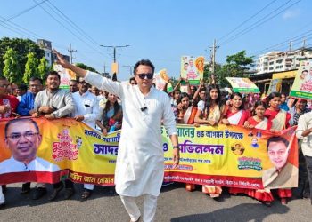 প্রধানমন্ত্রীর আগমন উপলক্ষে সনাতনীদের নিয়ে সাঈদ আল নোমানের আনন্দ মিছিল